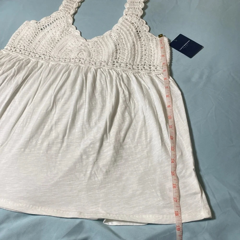 NWT Lucky Brand Crochet Baby Doll Tank Top - Picture 13 of 16